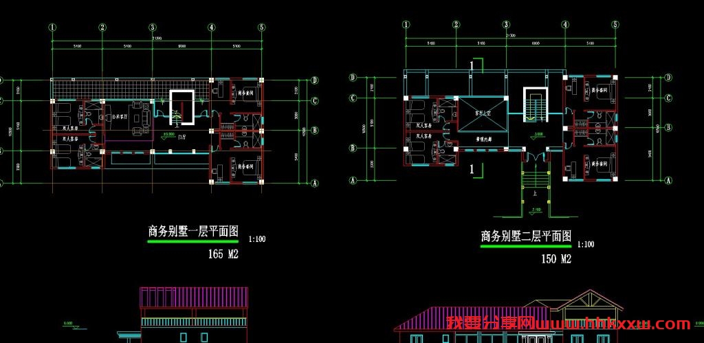 商务别墅施工图/格式dwg参考AutoCAD