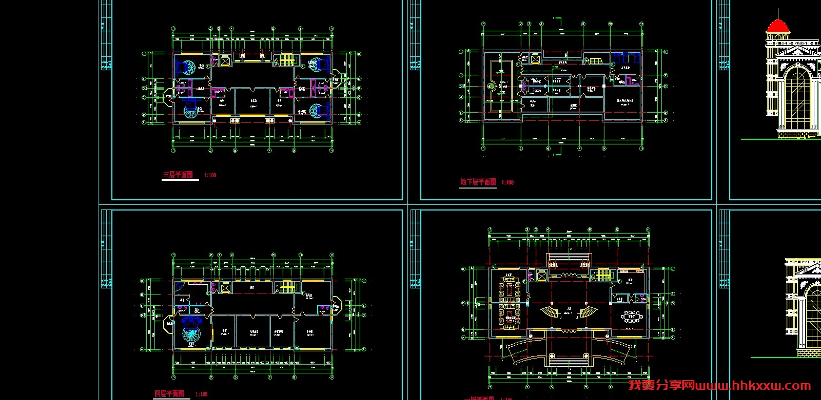 世财滨江音乐花园联体别墅施工图/格式dwg参考AutoCAD