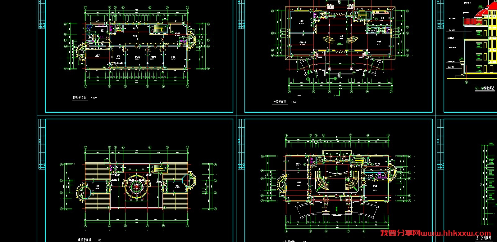 世财滨江文园联体别墅施工图/格式dwg参考AutoCAD