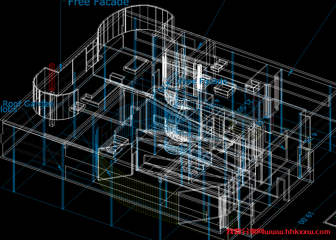 萨伏伊别墅全套图纸/格式dwg参考AutoCAD