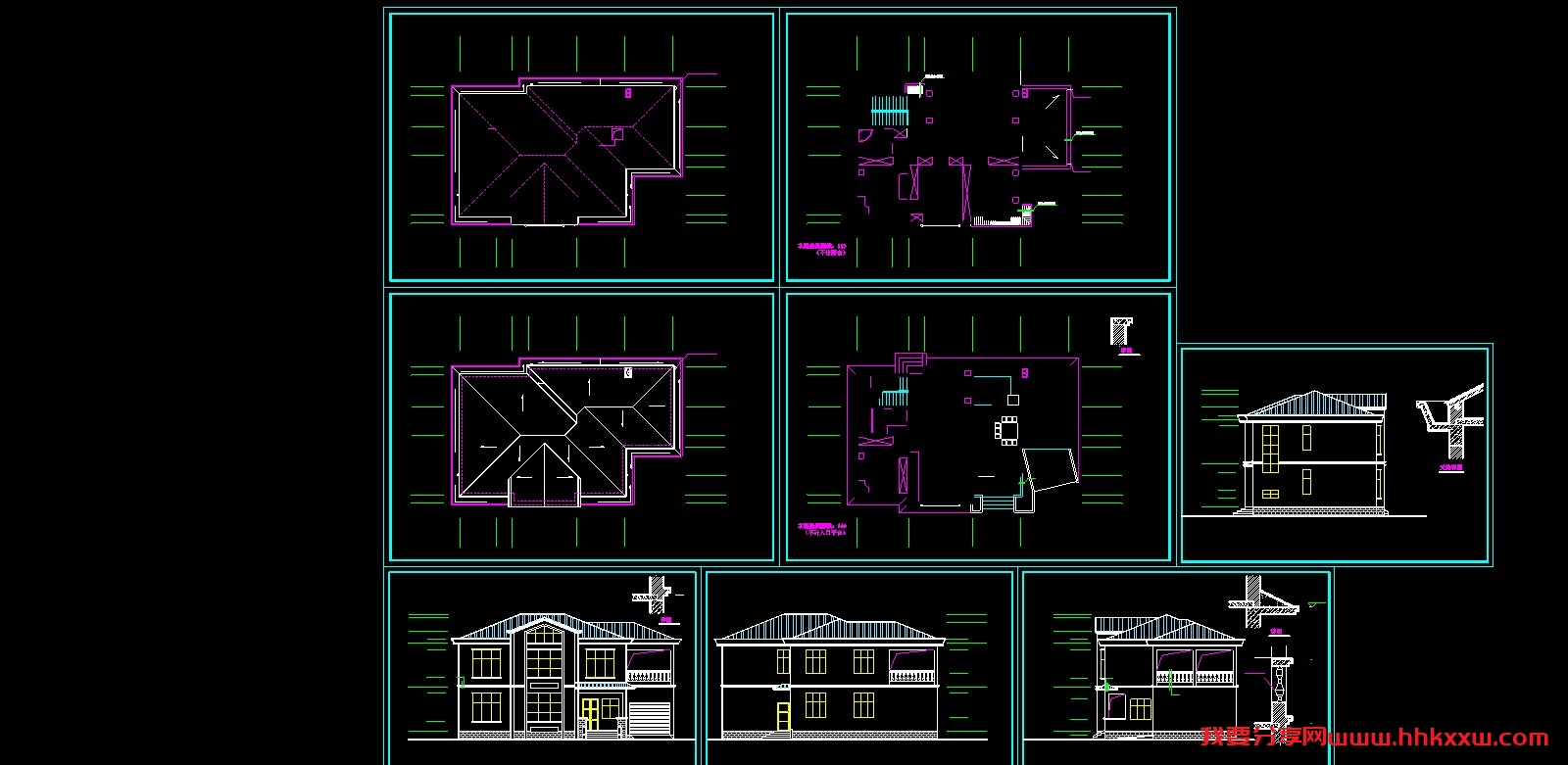 农村别墅建筑施工图/格式dwg参考AutoCAD