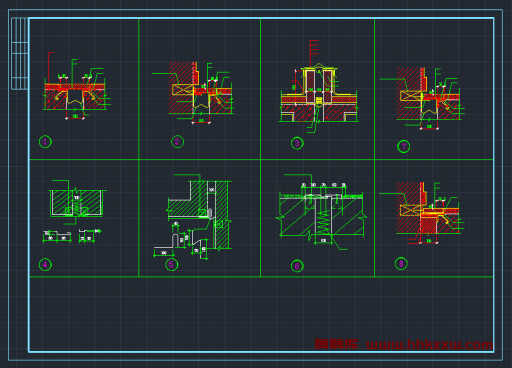 变形缝节点详图CAD.dwg（变形缝、分仓缝、楼面抗震缝、室内变形缝、屋面高低跨处伸缩缝、肖变形缝节点详图···）